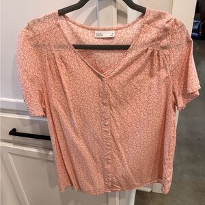 Croft & Barrow Peach Floral Blouse